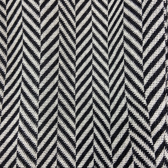 Oscar de la Renta wool blk & wht chevron zip coat - Picture 11 of 12